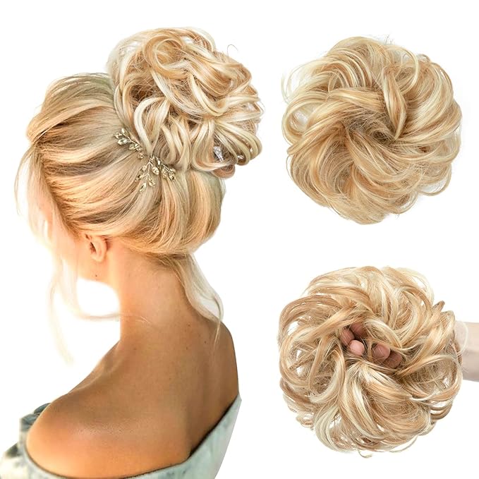 Coc Păr Cret Des Elegant Cu Elastic - Mixed Blonde
